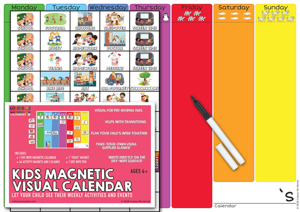 Kids Visual Calendar Colour Me World